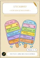 Vorschau - Arbeitsblätter - Steckbrief in Eisform (Sommerferien, Kennenlernen) - Deckblatt