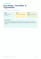 Vorschau - Arbeitsblätter - Java if/else – Logistikfälle Sek II - Deckblatt