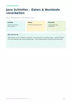 Vorschau - Arbeitsblätter - Java Schleifen – Daten & Bestände | Sek II - Deckblatt