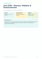 Vorschau - Arbeitsblätter - Java OOP – Klassen & Konstruktoren - Deckblatt