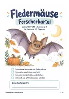 Vorschau - Stundenentwürfe - Fledermäuse Forscherkartei: 10 Sachkarten mit Aufgaben & Lösungen | Klasse 2–4 - Deckblatt