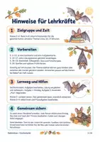 Vorschau - Stundenentwürfe - Fledermäuse Forscherkartei: 10 Sachkarten mit Aufgaben & Lösungen | Klasse 2–4 - Seite 1