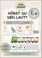 Vorschau - Arbeitsblätter - Klettaufgabe: Hörst du den Laut? E e – Laut hören & Lautposition bestimmen | Lautgebärden - Deckblatt