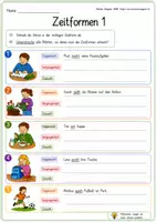Vorschau - Arbeitsblätter - Zeitformen - Sätze umwandeln ⏰ - Seite 1