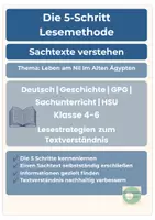 Vorschau - Unterrichtsreihen - 5-Schritt-Lesemethode Ägypten Leben am Nil differenziert Deutsch Geschichte Sachunterricht GPG HSU Klasse 4-6 - Seite 1