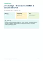 Vorschau - Arbeitsblätter - Java Arrays – Daten auswerten | Sek II - Deckblatt