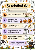 Vorschau - Stundenentwürfe - Halloween Mathe Stationenlernen Klasse 1–3 – Rechnen, Größen, Muster, Geometrie & Knobeln | differenziert | Zahlenraum 10 - 100 | mit Lösungen - Seite 3