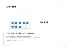 Vorschau - Unterrichtsreihen - Kraft der 5 | Mengen bis 10 im Zehnerfeld | Mathe Klasse 1 | Fünferstruktur - Seite 1