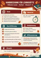 Vorschau - Arbeitsblätter - Leseförderung - 1 Minute lesen (Herbst) - Seite 1