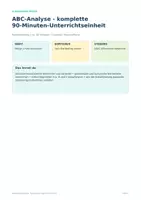 Vorschau - Arbeitsblätter - ABC-Analyse – 90 Minuten Logistik - Deckblatt