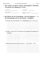 Vorschau - Arbeitsblätter - AB Potenzgesetze - Seite 1