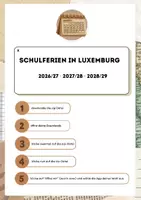 Vorschau - Anderer Materialtyp - Schulferien Luxemburg 2026 bis 2029 - Digitaler Kalender - Deckblatt