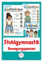 Vorschau - Poster - Bewegungspausen im Klassenzimmer Stuhlgymnastik für die Grundschule - Deckblatt