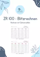 Vorschau - Arbeitsblätter - Zahlenraum 100 Blitzrechnen - Zehnerzahlen - Deckblatt