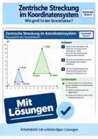 Vorschau - Arbeitsblätter - Zentrische Streckung im Koordinatensystem- Streckenfaktor k - Deckblatt