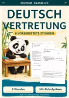 Vorschau - Stundenentwürfe - Deutsch Klasse 3/4 – 6 Vertretungsstunden - Deckblatt
