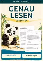 Vorschau - Arbeitsblätter - Genau lesen 3/4 – 20 Texte für 10 Minuten - Deckblatt