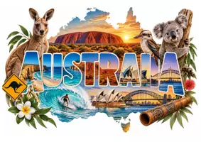Vorschau - Bildkarten - Australia - Vocabulary Flashcards I free - Seite 1