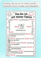 Vorschau - Anderer Materialtyp - Steckbrief für Kita, Krippe, Kindergarten zu Kind - Deckblatt