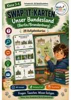 Vorschau - Spiele - Swap-it-Kartenspiel: Unser Bundesland Berlin/Brandenburg – bewegtes Klassenspiel für Sachunterricht 3/4 | Farbe & S/W | Duplex- und manueller Druck - Deckblatt