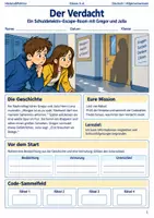 Vorschau - Spiele - Vorsommerferien Notfall Escape Room Bundle Klasse 5 bis 6 Detektivfälle Schule - Seite 1