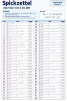 Vorschau - Arbeitsblätter - Spickzettel alle Teiler von 1 bis 100 und 1-25 - Seite 1