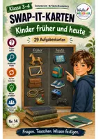 Vorschau - Spiele - Swap-it-Kartenspiel: Kinder früher und heute – bewegtes Klassenspiel für Sachunterricht 3/4 | Farbe & S/W | Duplex- und manueller Druck - Deckblatt