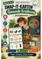 Vorschau - Spiele - Swap-it-Kartenspiel: Gesunde Ernährung – bewegtes Klassenspiel für Sachunterricht 3/4 | Farbe & S/W | Duplex- und manueller Druck - Deckblatt