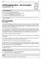 Vorschau - Arbeitsblätter - Inhaltsangabe Kurzgeschichte Klasse 7/8 - Seite 1