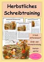 Vorschau - Arbeitsblätter - Herbstliches Schreibtraining - Abschreiben & Rechtschreibung - Deckblatt