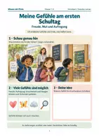 Vorschau - Arbeitsblätter - Meine Gefühle am ersten Schultag – Freude, Mut & Aufregung - Seite 1