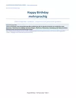 Vorschau - Anderer Materialtyp - Happy Birthday in verschiedenen Sprachen Lieder - Seite 1