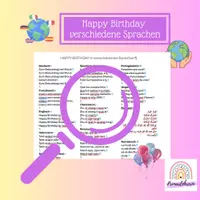 Vorschau - Anderer Materialtyp - Happy Birthday in verschiedenen Sprachen Lieder - Deckblatt