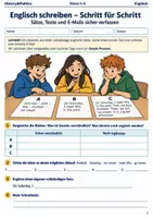 Vorschau - Arbeitsblätter - Englisch Schreiben Arbeitsheft Klasse 5 bis 6 Sätze Texte und E-Mails sicher verfassen - Deckblatt