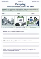 Vorschau - Arbeitsblätter - Europatag Arbeitsblatt Klasse 7–8 - Deckblatt