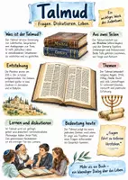 Vorschau - Arbeitsblätter - Lernposter + AB mit Fragen zum Thema "Talmud" + Lösungsblatt + Infografik - Deckblatt
