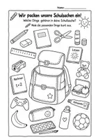Vorschau - Arbeitsblätter - Schultaschencheck - Checkliste für die Schultasche - Deckblatt