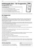 Vorschau - Arbeitsblätter - Inhaltsangabe üben, Kurzgeschichte Klasse 7/8 - Seite 1