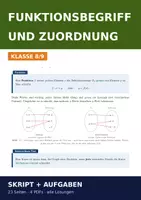 Vorschau - Arbeitsblätter - Funktionsbegriff & Zuordnung – Skript mit Lösungen Klasse 8/9 - Deckblatt