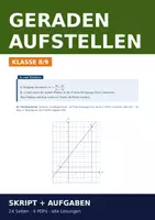 Vorschau - Arbeitsblätter - Geraden aufstellen & Lagebeziehungen – Skript Klasse 8/9 - Deckblatt