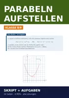 Vorschau - Arbeitsblätter - Parabeln aufstellen & Schnittpunkte – Skript Klasse 8/9 - Deckblatt