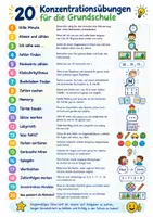 Vorschau - Poster - POSTER: 20 Konzentrationsübungen für die Grundschule - Deckblatt