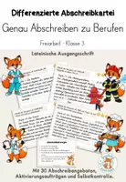 Vorschau - Stationenlernen - Abschreibkartei Abschreiben Lateinische Ausgangsschrift Druckschrift Grundschrift wachsendes Materialpaket - Seite 1