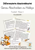Vorschau - Stationenlernen - Abschreibkartei Hobbys Freizeitaktivitäten Grundschrift - Deckblatt