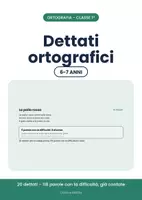 anteprima - Esercizi - 🔤 Dettati ortografici classe prima: 20 dettati pronti - Pagina di copertina