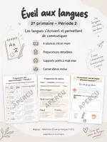 Aperçu - Préparation de séance / Séance complète - Éveil aux langues – Période 2 – 2e primaire - Page de couverture