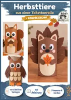 Vorschau - Mal- und Bastelvorlagen - Kunst Herbst Grundschule, Tiere aus Toilettenrollen – Basteln im Herbst | Igel, Eichhörnchen & Eule | Klasse 2, Klasse 3, Klasse 4 - Deckblatt