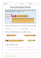 Vista previa - Hojas de trabajo - La regla: Medir y dibujar (2º y 3° Primaria) - página 1