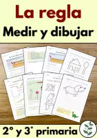 Vista previa - Hojas de trabajo - La regla: Medir y dibujar (2º y 3° Primaria) - Portada