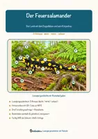 Vorschau - Mal- und Bastelvorlagen - Der Feuersalamander – Lesespurgeschichte mit Rätselaufgaben (Klasse 8) - Seite 1